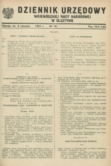 Dziennik Urzędowy Wojewódzkiej Rady Narodowej w Olsztynie. 1961, nr 18 (5 sierpnia)