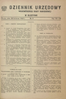 Dziennik Urzędowy Wojewódzkiej Rady Narodowej w Olsztynie. 1962, nr 2 (30 kwietnia)