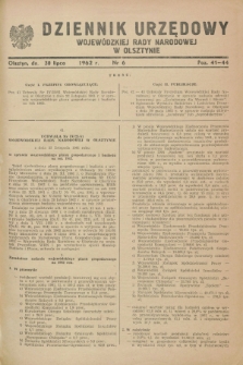 Dziennik Urzędowy Wojewódzkiej Rady Narodowej w Olsztynie. 1962, nr 6 (30 lipca)
