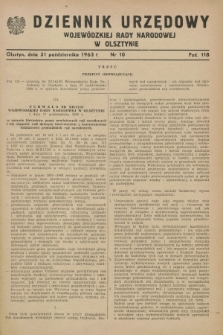 Dziennik Urzędowy Wojewódzkiej Rady Narodowej w Olsztynie. 1963, nr 10 (31 października)