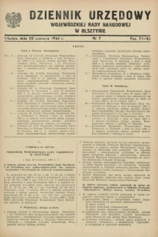 Dziennik Urzędowy Wojewódzkiej Rady Narodowej w Olsztynie. 1964, nr 7 (20 czerwca)