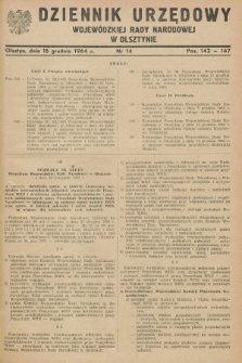 Dziennik Urzędowy Wojewódzkiej Rady Narodowej w Olsztynie. 1964, nr 14 (15 grudnia)
