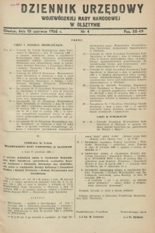 Dziennik Urzędowy Wojewódzkiej Rady Narodowej w Olsztynie. 1966, nr 4 (15 czerwca)