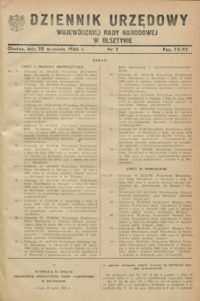 Dziennik Urzędowy Wojewódzkiej Rady Narodowej w Olsztynie. 1966, nr 7 (20 września)