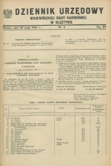 Dziennik Urzędowy Wojewódzkiej Rady Narodowej w Olsztynie. 1967, nr 4 (20 maja)