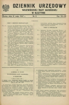 Dziennik Urzędowy Wojewódzkiej Rady Narodowej w Olsztynie. 1967, nr 5 (31 maja)