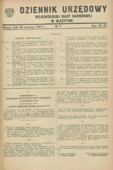 Dziennik Urzędowy Wojewódzkiej Rady Narodowej w Olsztynie. 1967, nr 7 (30 czerwca)