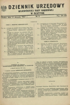 Dziennik Urzędowy Wojewódzkiej Rady Narodowej w Olsztynie. 1967, nr 9 (15 sierpnia)