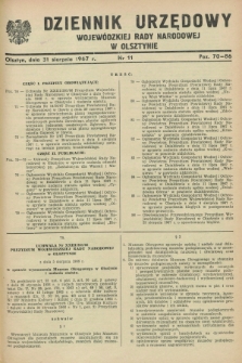 Dziennik Urzędowy Wojewódzkiej Rady Narodowej w Olsztynie. 1967, nr 11 (31 sierpnia)