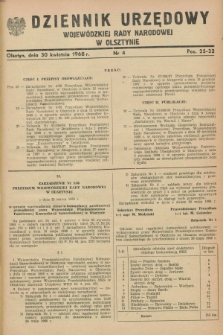 Dziennik Urzędowy Wojewódzkiej Rady Narodowej w Olsztynie. 1968, nr 4 (30 kwietnia)