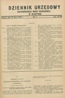 Dziennik Urzędowy Wojewódzkiej Rady Narodowej w Olsztynie. 1968, nr 7 (15 lipca)