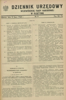 Dziennik Urzędowy Wojewódzkiej Rady Narodowej w Olsztynie. 1968, nr 9 (31 lipca)