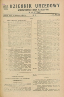 Dziennik Urzędowy Wojewódzkiej Rady Narodowej w Olsztynie. 1969, nr 4 (30 kwietnia)