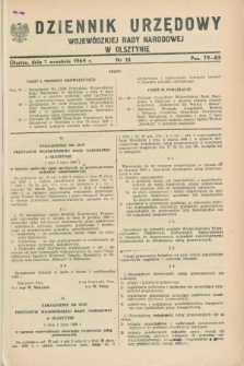 Dziennik Urzędowy Wojewódzkiej Rady Narodowej w Olsztynie. 1969, nr 10 (1 września)