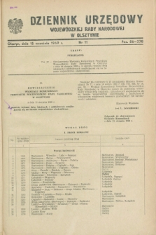 Dziennik Urzędowy Wojewódzkiej Rady Narodowej w Olsztynie. 1969, nr 11 (15 września)