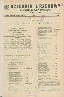 Dziennik Urzędowy Wojewódzkiej Rady Narodowej w Olsztynie. 1970, nr 1 (28 lutego)