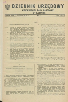 Dziennik Urzędowy Wojewódzkiej Rady Narodowej w Olsztynie. 1970, nr 4 (15 czerwca)