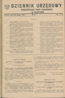 Dziennik Urzędowy Wojewódzkiej Rady Narodowej w Olsztynie. 1971, nr 2 (20 lutego)