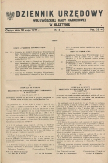 Dziennik Urzędowy Wojewódzkiej Rady Narodowej w Olsztynie. 1971, nr 5 (10 maja)