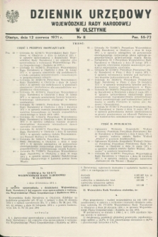 Dziennik Urzędowy Wojewódzkiej Rady Narodowej w Olsztynie. 1971, nr 8 (12 czerwca)