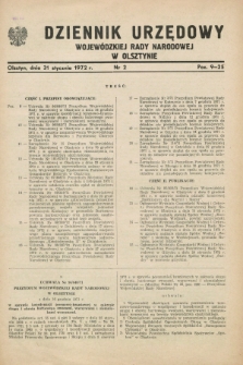 Dziennik Urzędowy Wojewódzkiej Rady Narodowej w Olsztynie. 1972, nr 2 (31 stycznia)