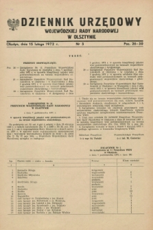Dziennik Urzędowy Wojewódzkiej Rady Narodowej w Olsztynie. 1972, nr 3 (15 lutego)