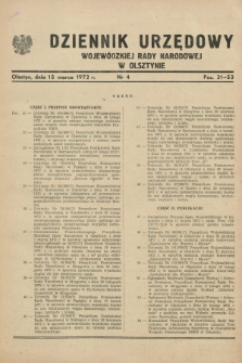 Dziennik Urzędowy Wojewódzkiej Rady Narodowej w Olsztynie. 1972, nr 4 (15 marca)