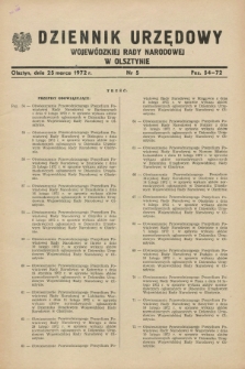 Dziennik Urzędowy Wojewódzkiej Rady Narodowej w Olsztynie. 1972, nr 5 (25 marca)