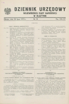 Dziennik Urzędowy Wojewódzkiej Rady Narodowej w Olsztynie. 1972, nr 10 (25 lipca)