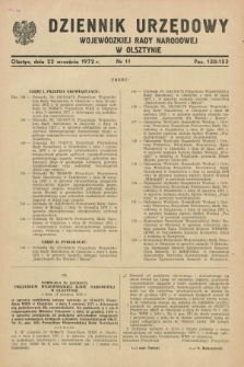 Dziennik Urzędowy Wojewódzkiej Rady Narodowej w Olsztynie. 1972, nr 11 (22 września)