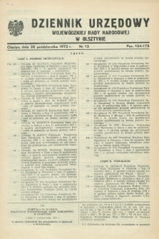 Dziennik Urzędowy Wojewódzkiej Rady Narodowej w Olsztynie. 1972, nr 12 (30 października)