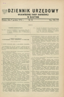 Dziennik Urzędowy Wojewódzkiej Rady Narodowej w Olsztynie. 1972, nr 13 (7 grudnia)