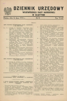 Dziennik Urzędowy Wojewódzkiej Rady Narodowej w Olsztynie. 1973, nr 8 (16 lipca)