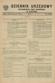 Dziennik Urzędowy Wojewódzkiej Rady Narodowej w Olsztynie. 1973, nr 9 (28 sierpnia)