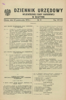 Dziennik Urzędowy Wojewódzkiej Rady Narodowej w Olsztynie. 1973, nr 11 (30 października)