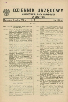 Dziennik Urzędowy Wojewódzkiej Rady Narodowej w Olsztynie. 1973, nr 12 (8 grudnia)