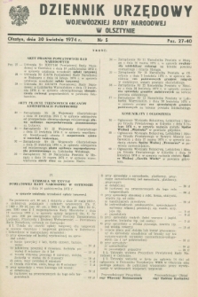 Dziennik Urzędowy Wojewódzkiej Rady Narodowej w Olsztynie. 1974, nr 5 (30 kwietnia)