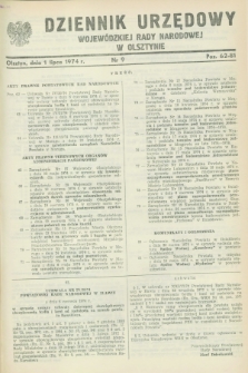 Dziennik Urzędowy Wojewódzkiej Rady Narodowej w Olsztynie. 1974, nr 9 (1 lipca)