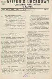 Dziennik Urzędowy Wojewódzkiej Rady Narodowej w Olsztynie. 1975, nr 1 (15 lutego)