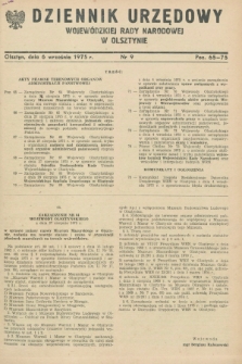Dziennik Urzędowy Wojewódzkiej Rady Narodowej w Olsztynie. 1975, nr 9 (6 września)
