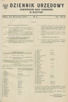 Dziennik Urzędowy Wojewódzkiej Rady Narodowej w Olsztynie. 1976, nr 6 (30 kwietnia)