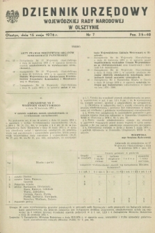 Dziennik Urzędowy Wojewódzkiej Rady Narodowej w Olsztynie. 1976, nr 7 (15 maja)