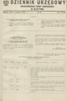 Dziennik Urzędowy Wojewódzkiej Rady Narodowej w Olsztynie. 1976, nr 8 (1 czerwca)