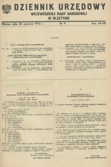 Dziennik Urzędowy Wojewódzkiej Rady Narodowej w Olsztynie. 1976, nr 9 (25 czerwca)