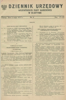 Dziennik Urzędowy Wojewódzkiej Rady Narodowej w Olsztynie. 1977, nr 4 (2 maja)