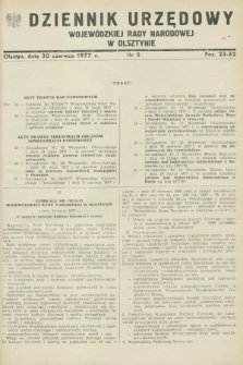 Dziennik Urzędowy Wojewódzkiej Rady Narodowej w Olsztynie. 1977, nr 5 (30 czerwca)