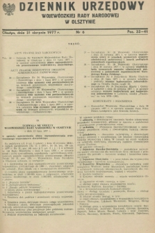 Dziennik Urzędowy Wojewódzkiej Rady Narodowej w Olsztynie. 1977, nr 6 (31 sierpnia)