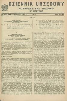 Dziennik Urzędowy Wojewódzkiej Rady Narodowej w Olsztynie. 1977, nr 7 (30 września)
