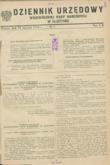 Dziennik Urzędowy Wojewódzkiej Rady Narodowej w Olsztynie. 1978, nr 1 (20 stycznia)