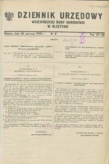 Dziennik Urzędowy Wojewódzkiej Rady Narodowej w Olsztynie. 1978, nr 8 (30 czerwca)